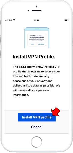 Ấn "Install VPN profile"